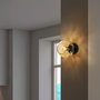 Opviq Lámpara de Pared de Metal y Vidrio Amarillo y Negro